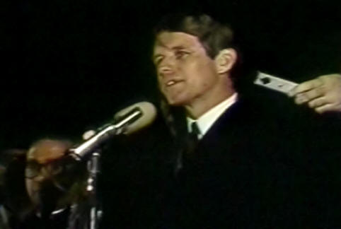 Robert Kennedy in Indianapolis, Indiana, April 4, 1968.